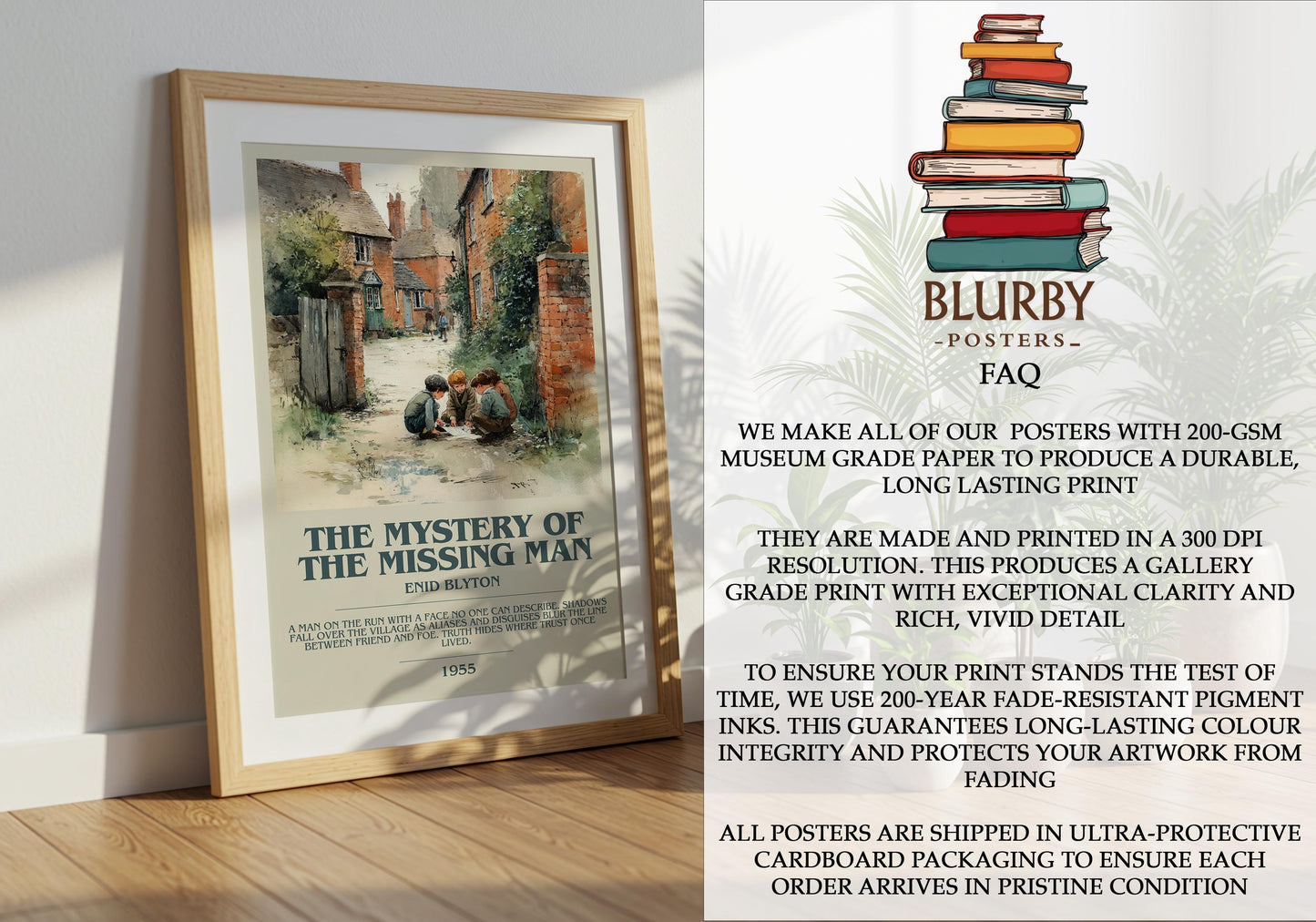 The Mystery Of The Missing Man by Enid Blyton | Descriptive Modern Book Art | Poster