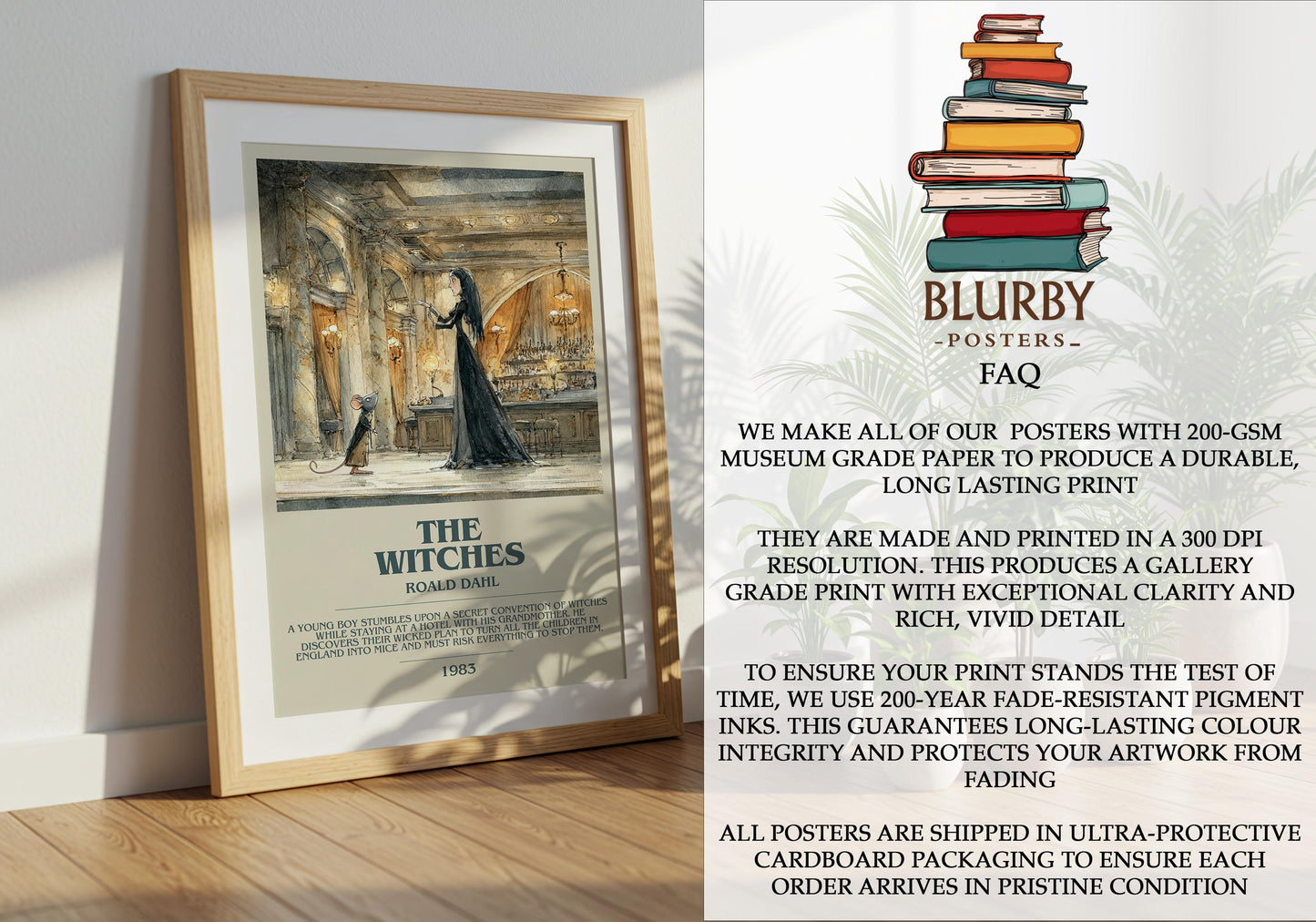 The Witches by Roald Dahl | Descriptive Modern Book Art | Poster