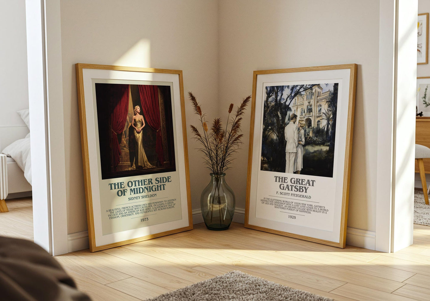 The Other Side of Midnight bookish poster paired in gallery wall – literary art prints