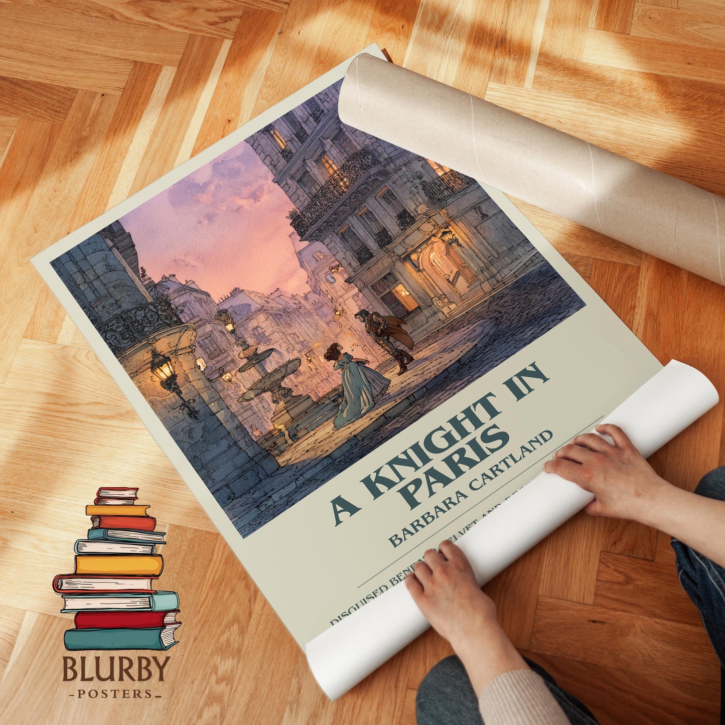 A Knight in Paris book poster packaging – museum-quality print rolled in protective tube