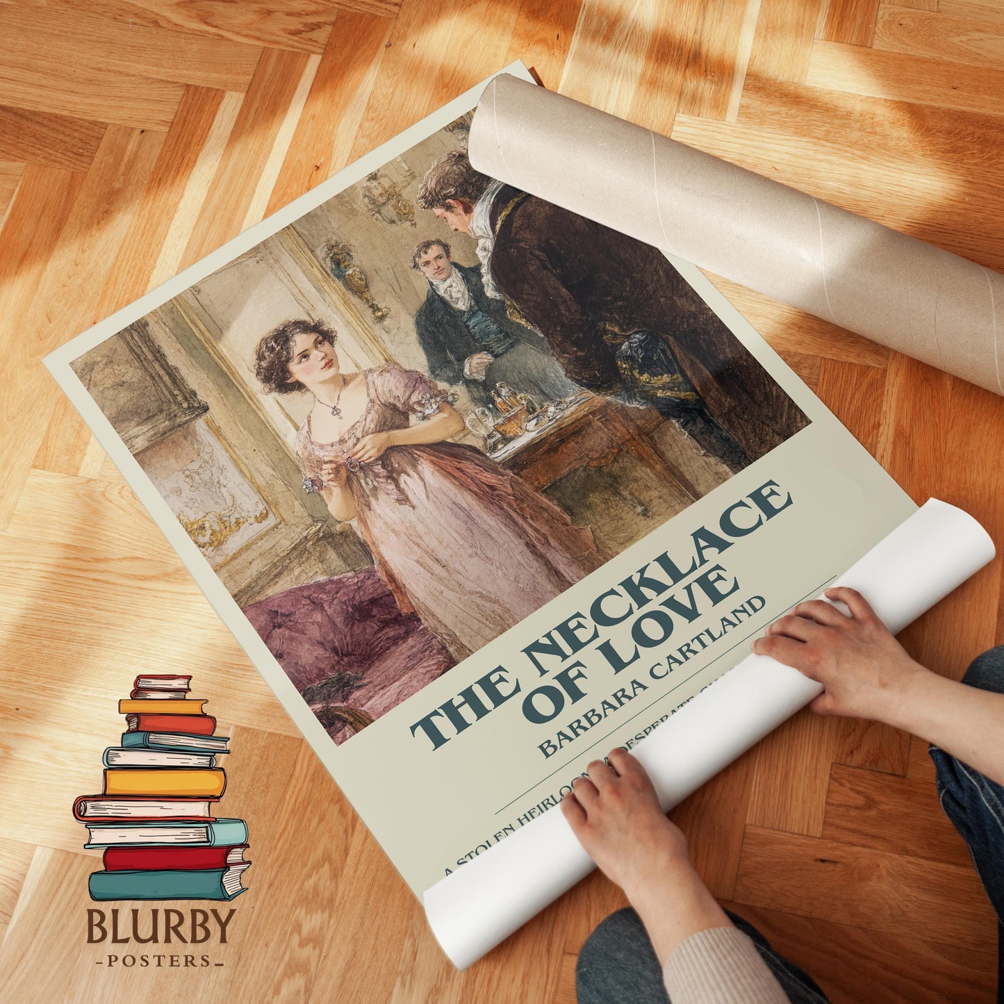 The Necklace of Love book poster packaging – museum-quality print rolled in protective tube