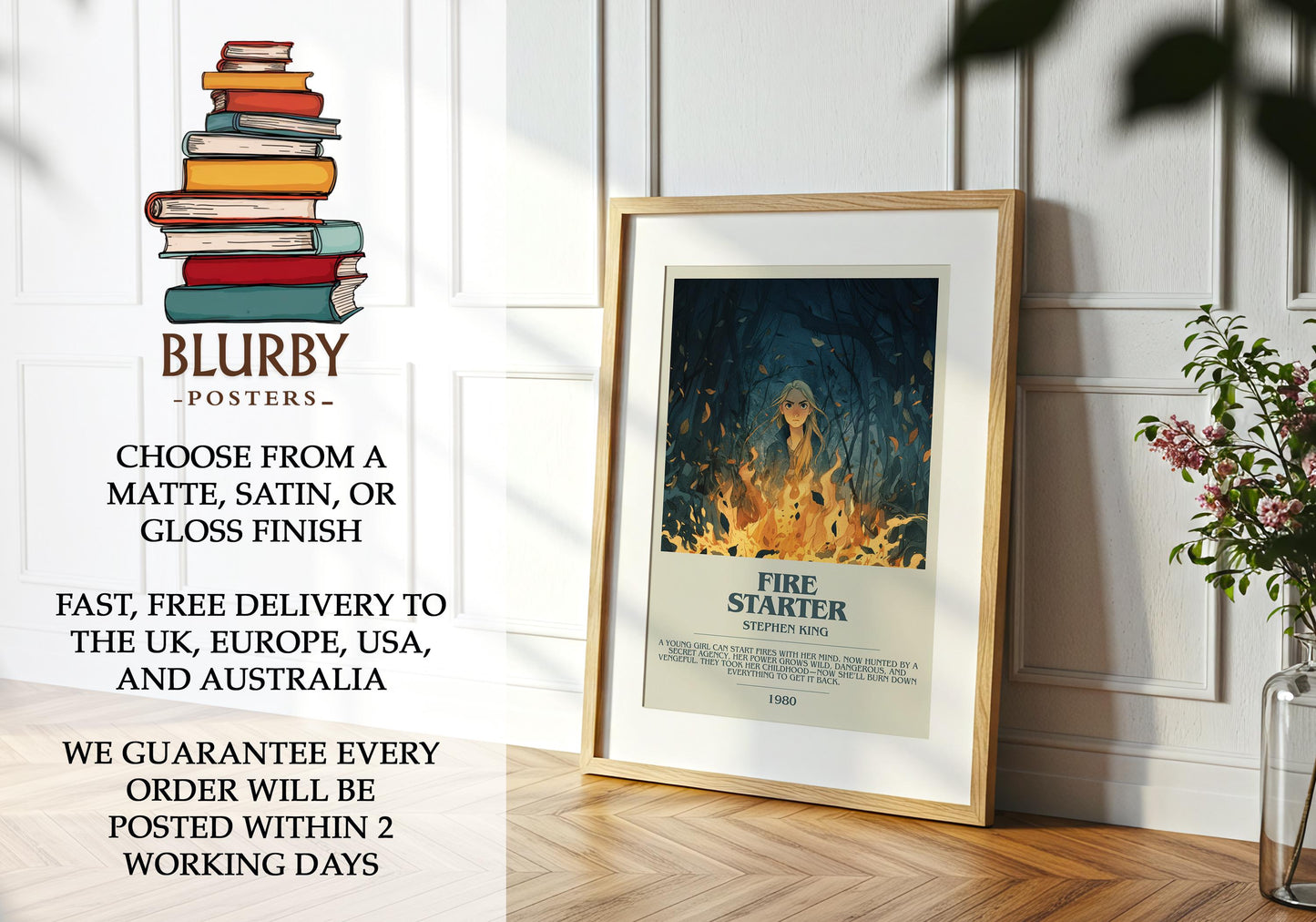 Firestarter book poster packaging – museum-quality print rolled in protective tube