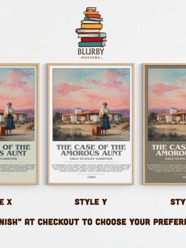 The Case of the Amorous Aunt bookish poster colour and style options – Erle Stanley Gardner book art