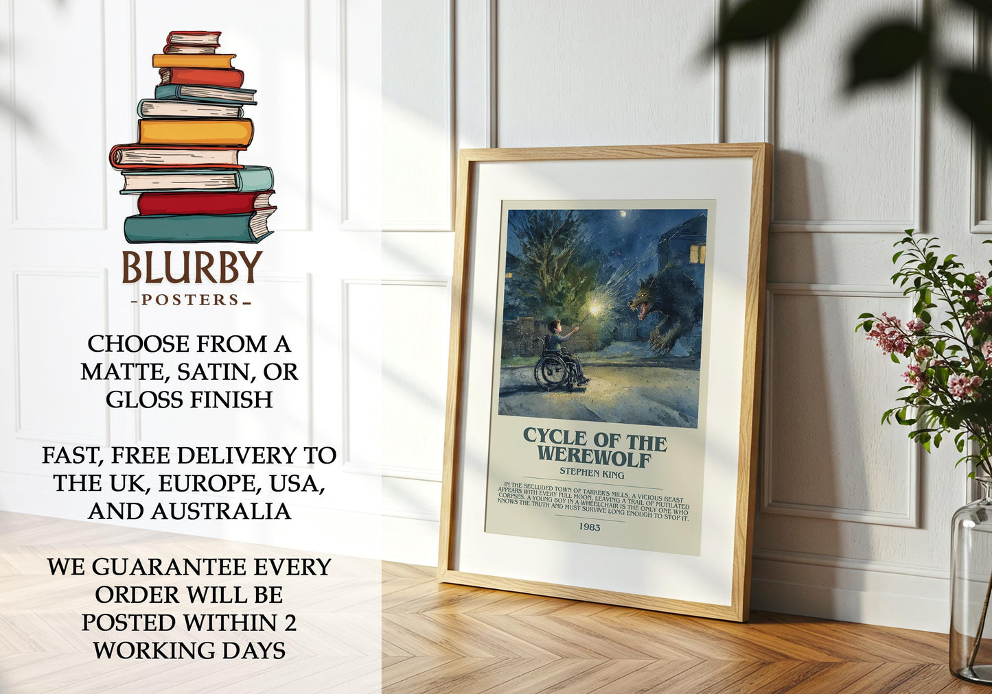 Cycle of the Werewolf book poster packaging – museum-quality print rolled in protective tube