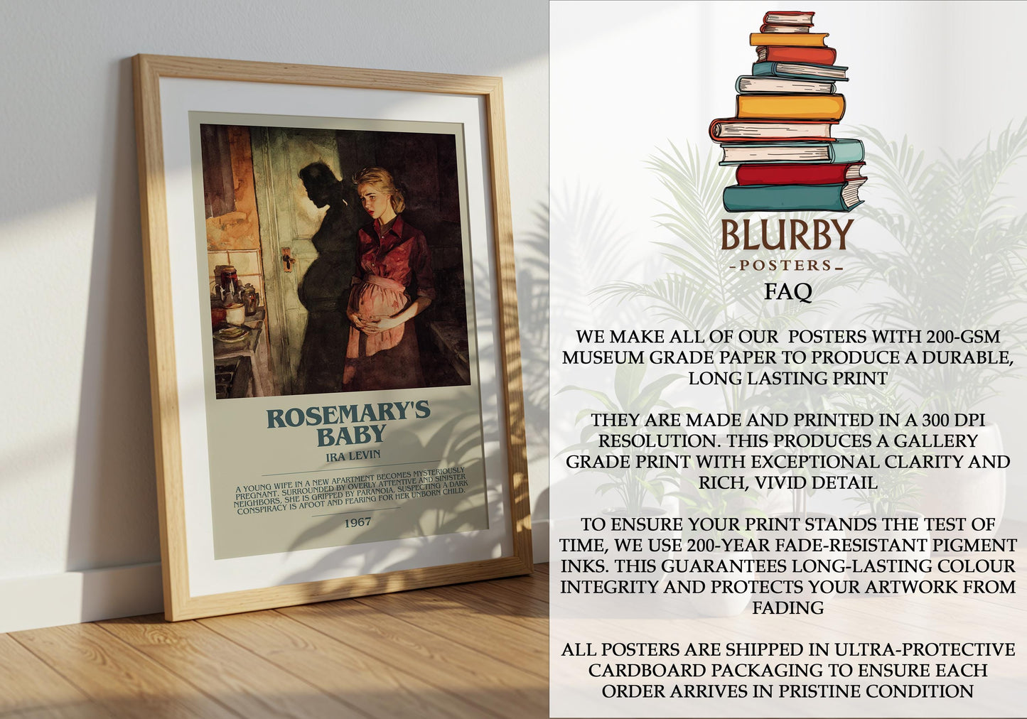 Rosemary's Baby by Ira Levin | Book Poster | Literary Art Gift For Book Lover | Novel Inspired Wall Art
