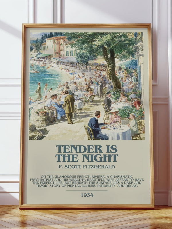 Tender Is the Night bookish print in frame leaning in hallway – classic literature wall art