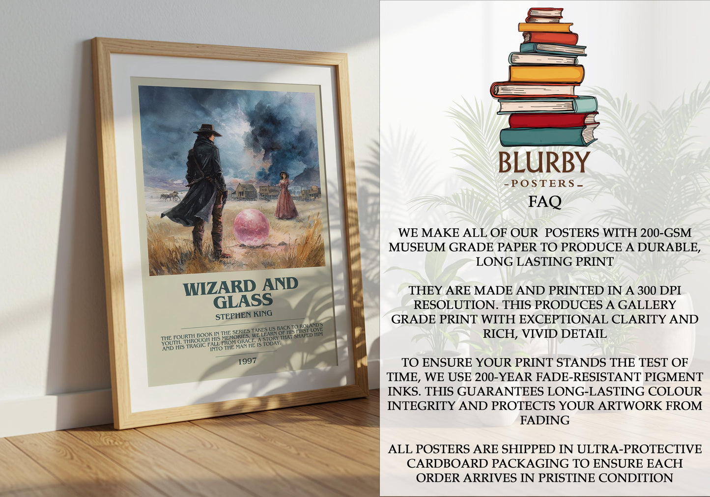 Wizard and Glass by Stephen King | Descriptive Modern Book Art | Poster