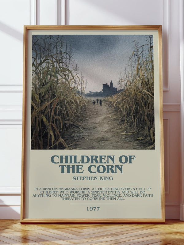 Children of the Corn bookish print in frame leaning in hallway – horror wall art
