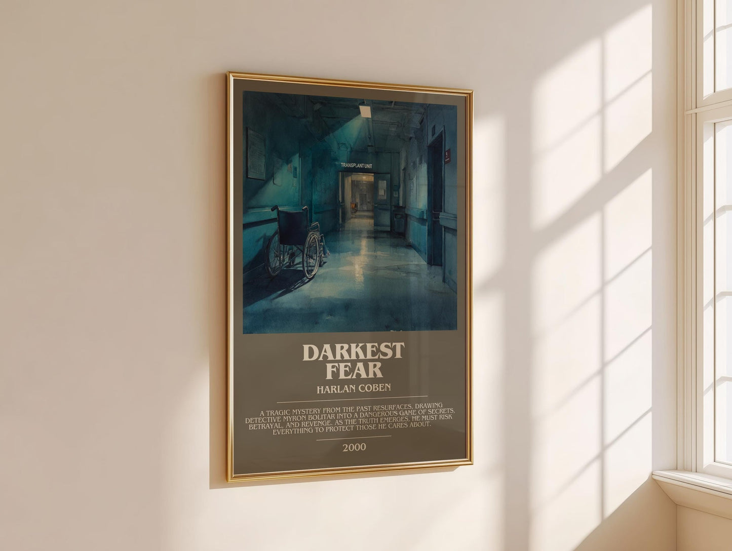 Darkest Fear bookish book poster framed on wall – thriller wall art