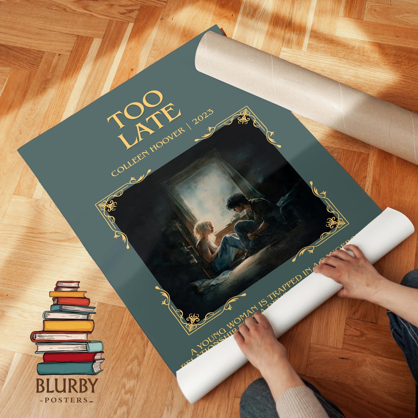 Too late book poster packaging – museum-quality print rolled in protective tube