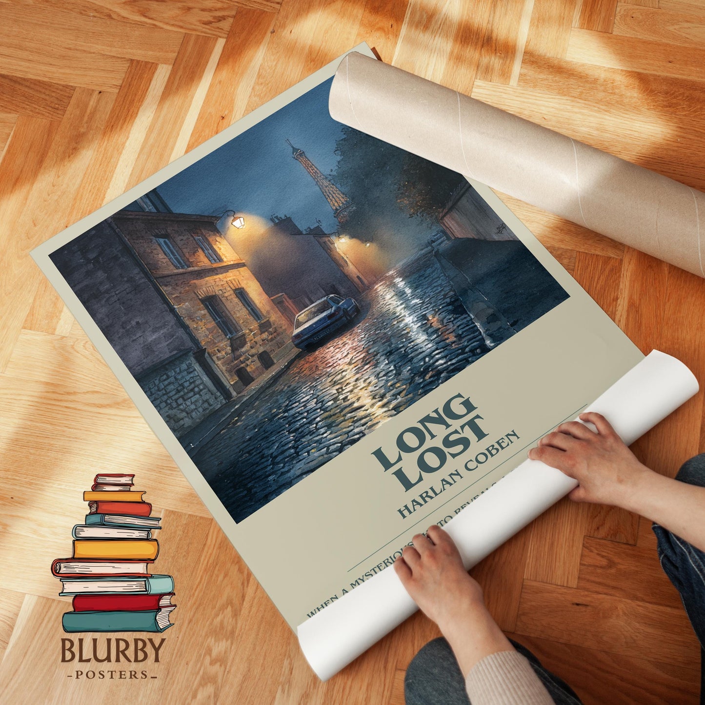 Long Lost book poster packaging – museum-quality print rolled in protective tube