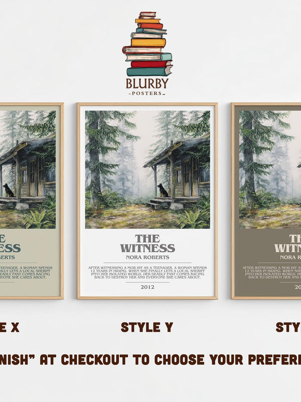 The Witness bookish poster colour and style options – Nora Roberts book art