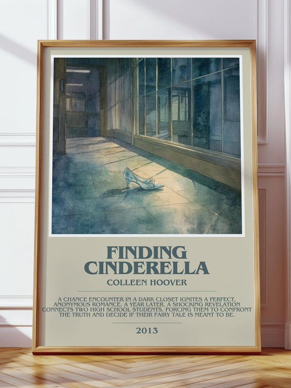 Finding Cinderella bookish print in frame leaning in hallway – romance wall art
