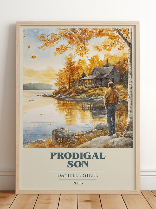 Prodigal Son book cover print in frame leaning in hallway – romance wall art