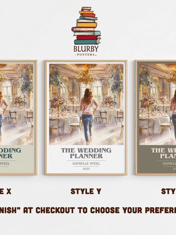 The Wedding Planner book cover poster colour and style options – Danielle Steel book art