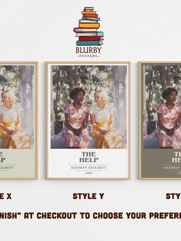 The Help book cover poster colour and style options – Kathryn Stockett book art