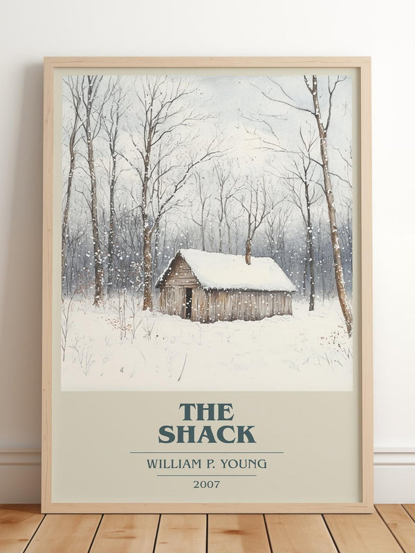 The Shack book cover print in frame leaning in hallway – non fiction wall art