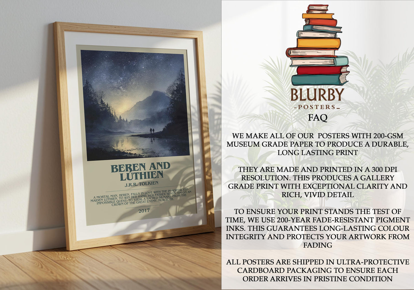 Beren and Luthien by J.R.R. Tolkien | Book Poster | Literary Art Gift For Book Lover | Novel Inspired Wall Art
