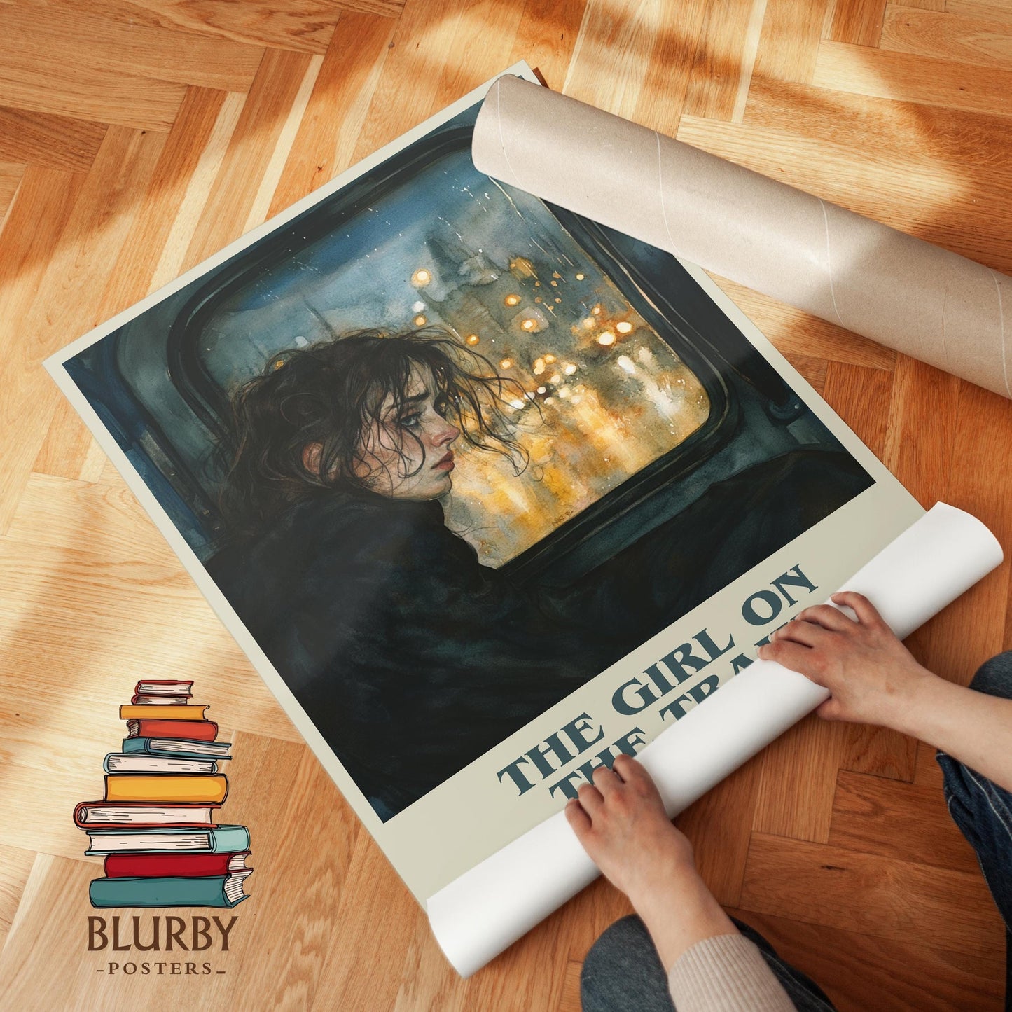 The Girl on the Train book poster packaging – museum-quality print rolled in protective tube