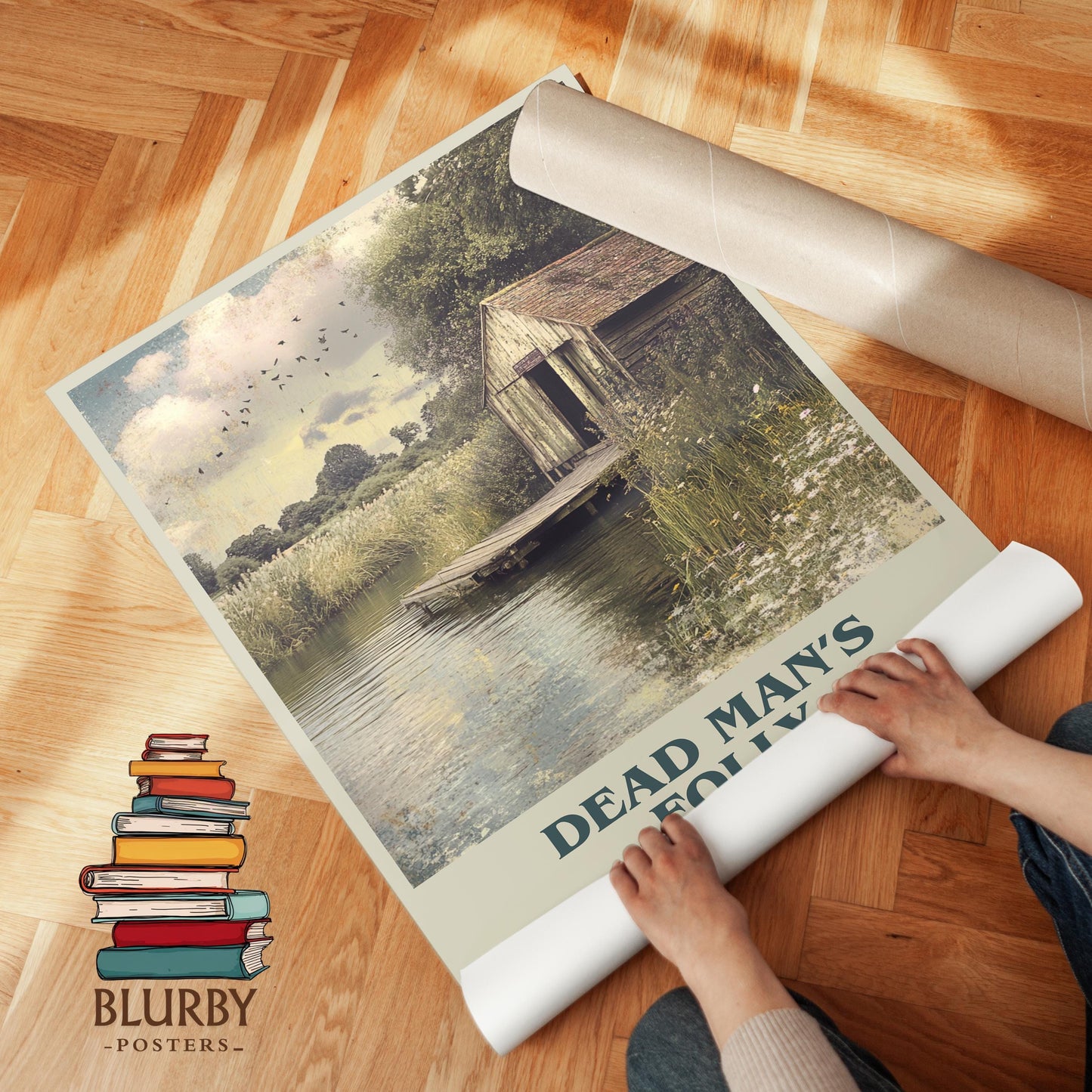 Dead Man's Folly book cover poster paired in gallery wall – literary art prints