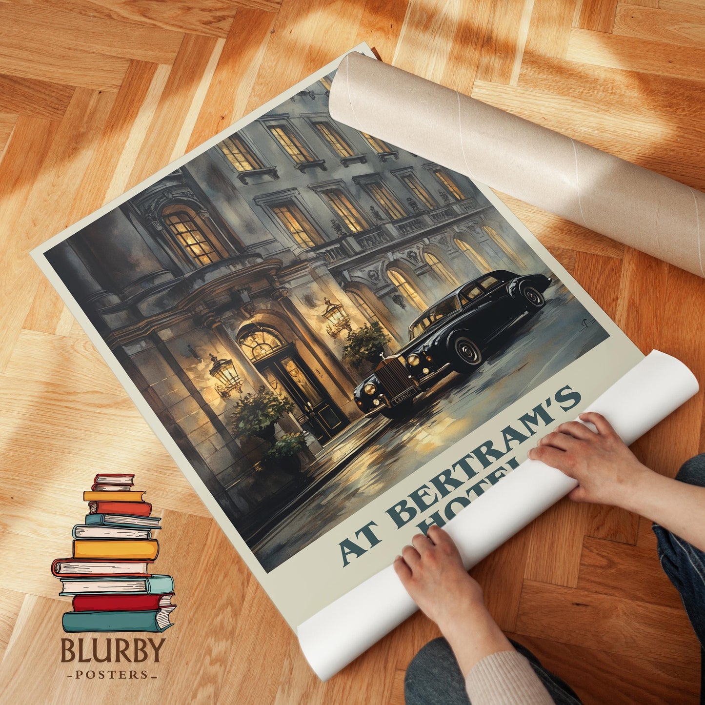 At Bertram's Hotel book poster packaging – museum-quality print rolled in protective tube