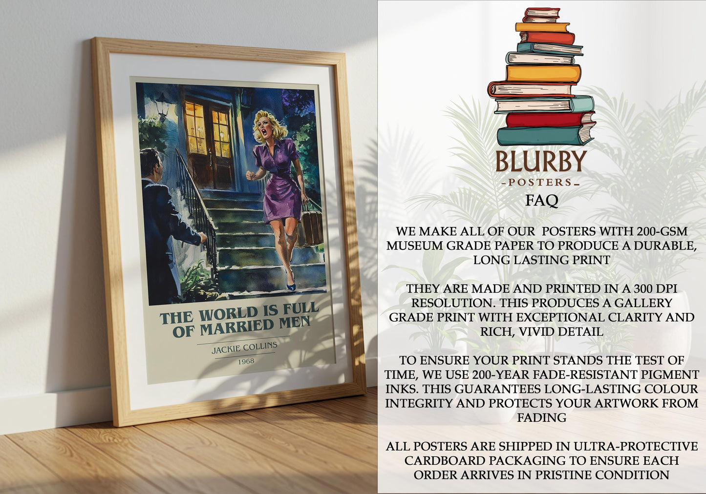 The World Is Full Of Married Men by Jackie Collins | Book Poster | Literary Art Gift For Book Lover | Novel Inspired Wall Art