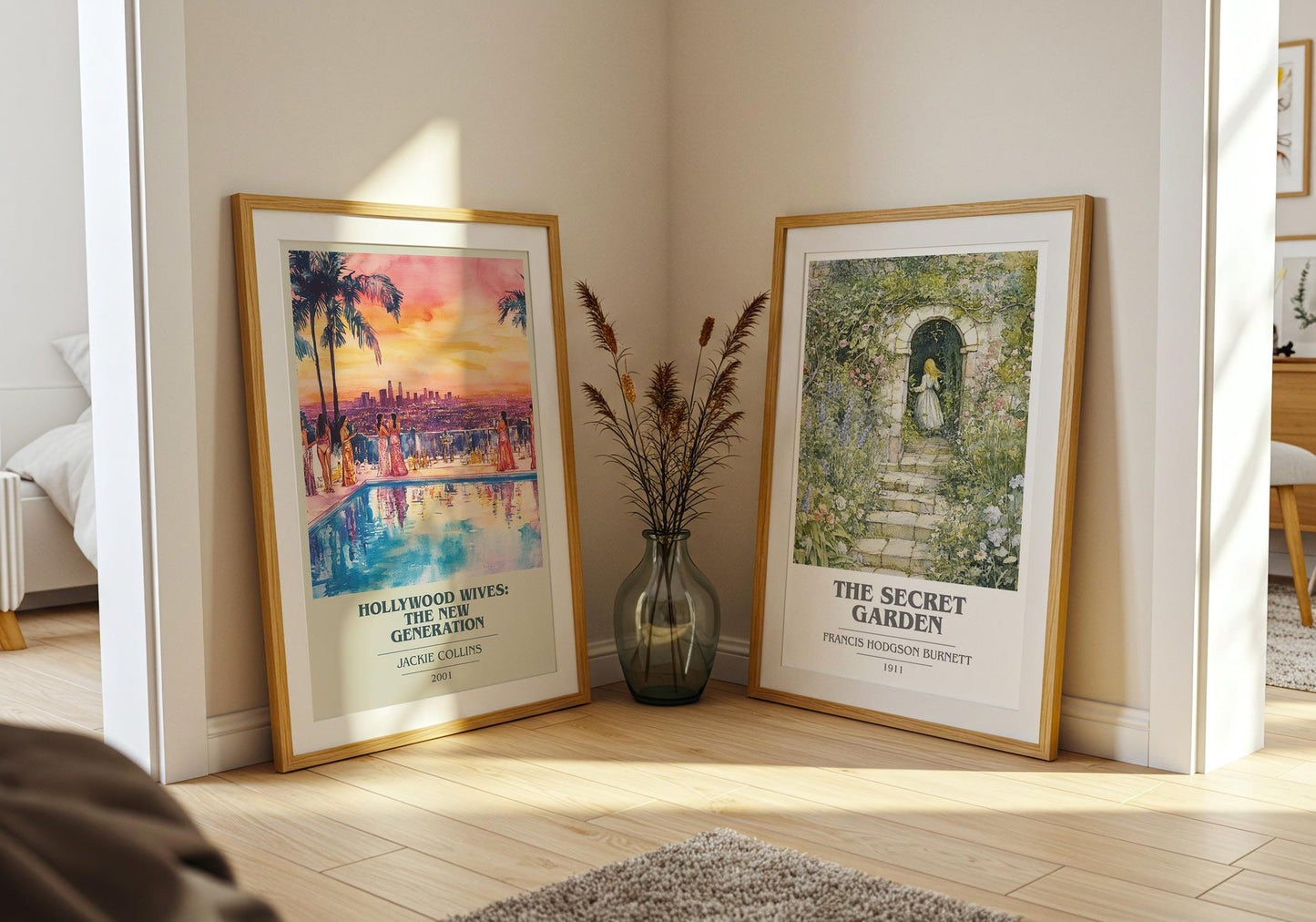 Hollywood Wives: The New Generation book cover poster paired in gallery wall – literary art prints