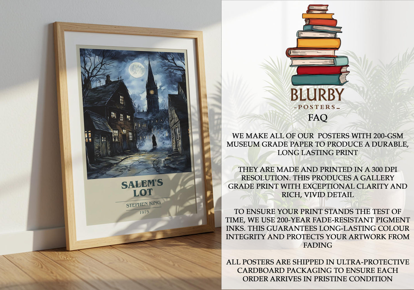 Salem's Lot by Stephen King | Book Poster | Literary Art Gift For Book Lover | Novel Inspired Wall Art | Free Delivery