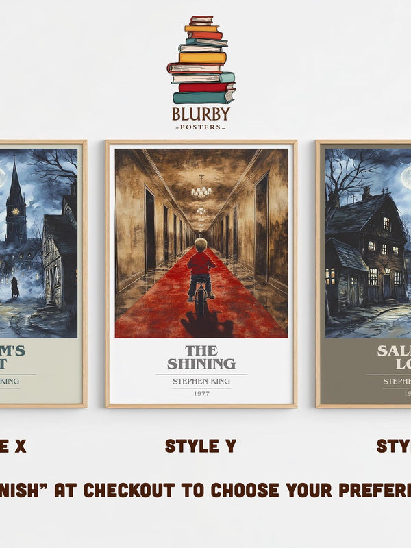 Salem's Lot book cover print in frame leaning in hallway – horror wall art