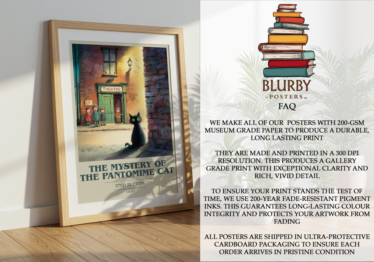 The Mystery of the Pantomime Cat by Enid Blyton | Book Poster | Literary Art Gift For Book Lover | Novel Inspired Wall Art