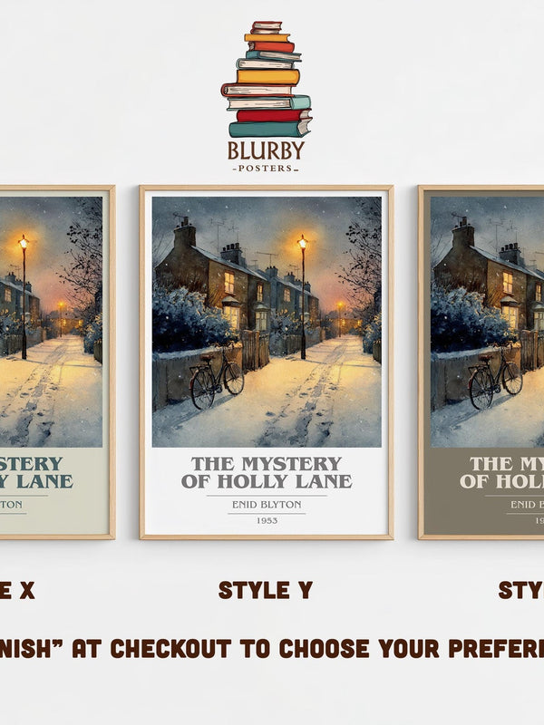 The Mystery of Holly Lane book cover print in frame leaning in hallway – childrens wall art