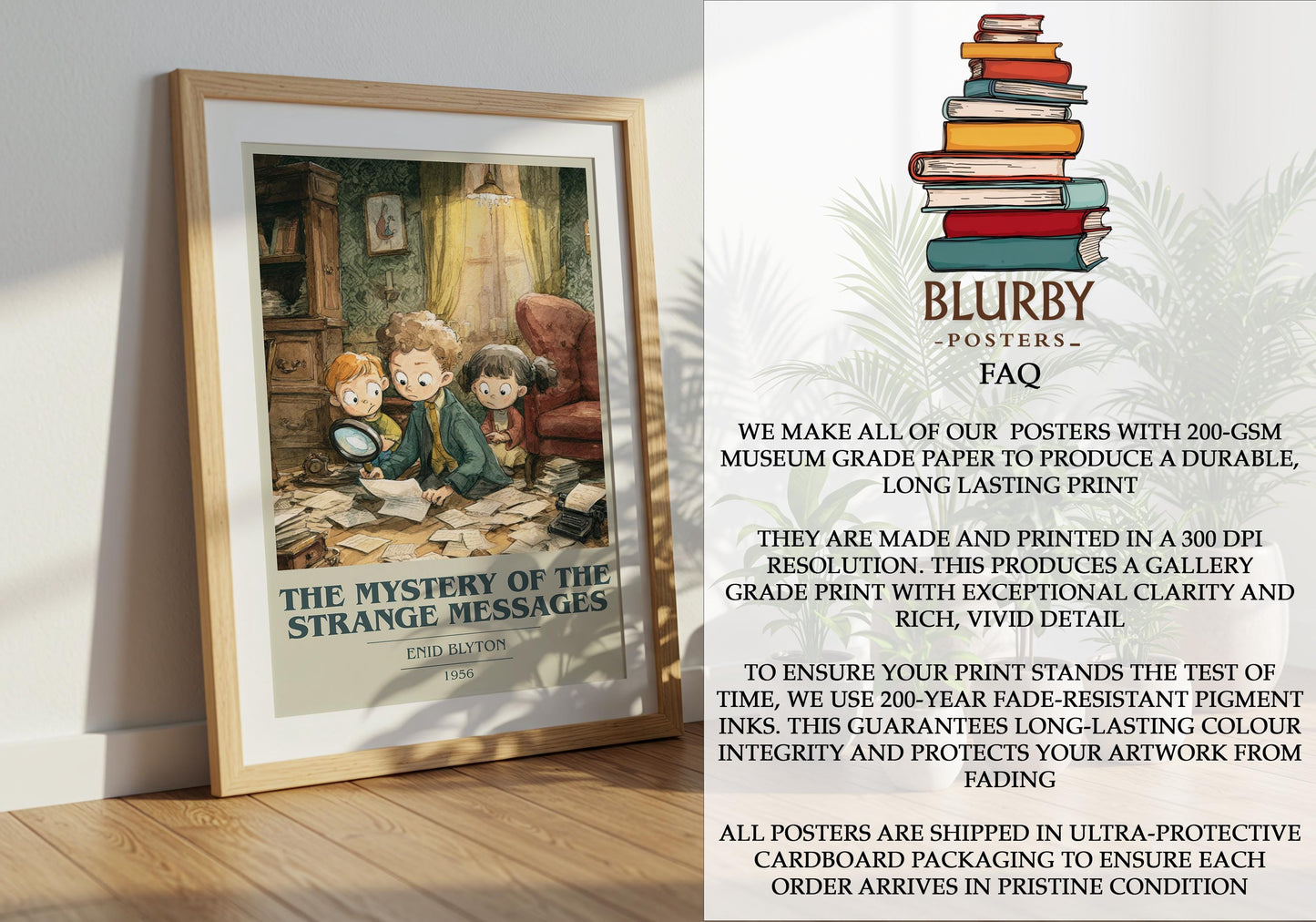 The Mystery of the Strange Messages by Enid Blyton | Book Poster | Literary Art Gift For Book Lover | Novel Inspired Wall Art