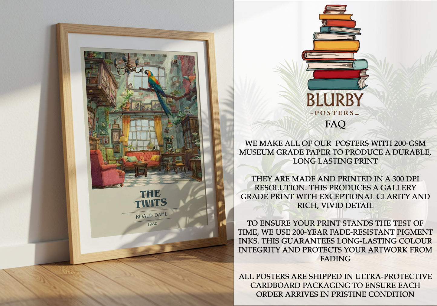 The Twits by Roald Dahl | Book Poster | Literary Art Gift For Book Lover | Novel Inspired Wall Art | Free Delivery