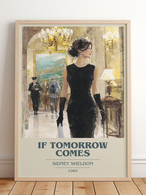 If Tomorrow Comes book cover print in frame leaning in hallway – thriller wall art