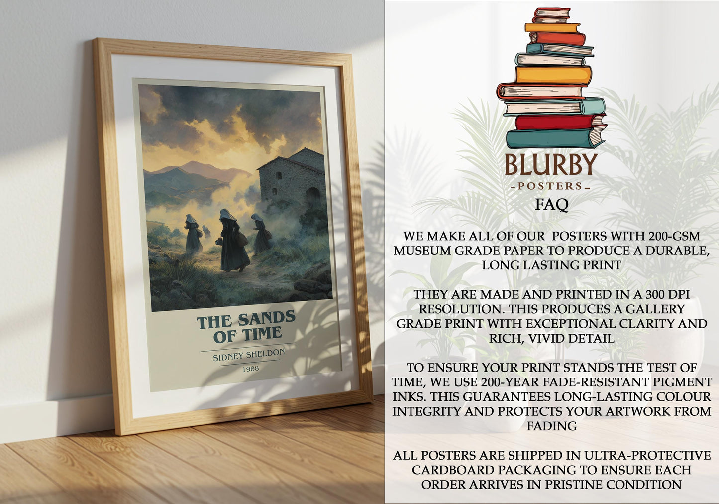 The Sands Of Time by Sidney Sheldon | Book Poster | Literary Art Gift For Book Lover | Novel Inspired Wall Art | Free Delivery