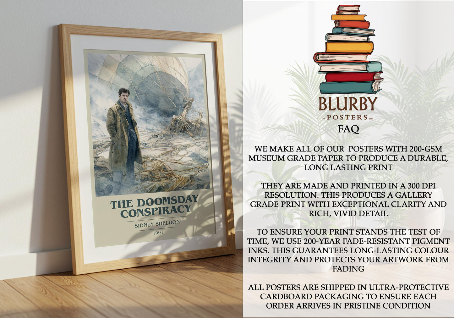 The Doomsday Conspiracy by Sidney Sheldon | Book Poster | Literary Art Gift For Book Lover | Novel Inspired Wall Art | Free Delivery