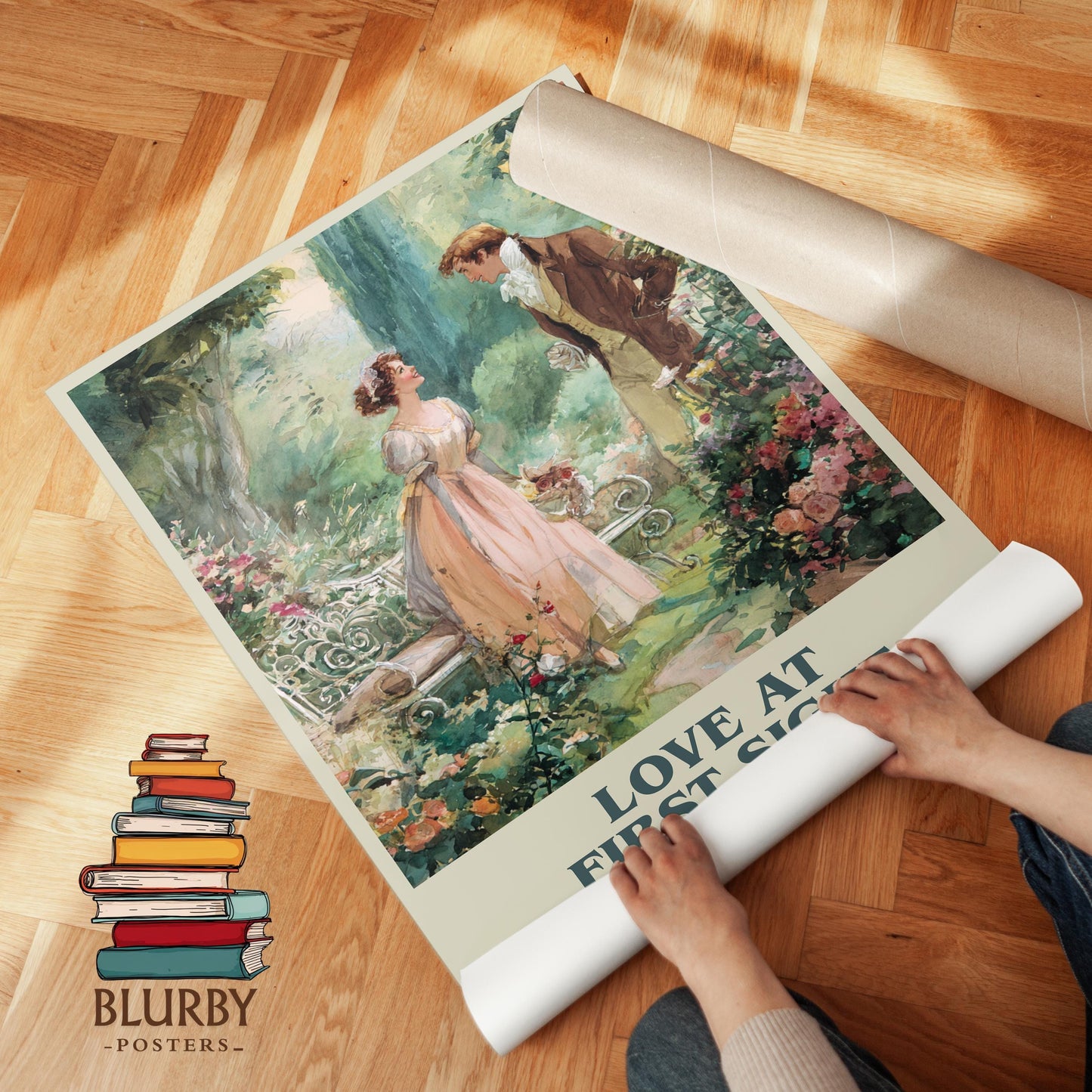 Love at First Sight book poster packaging – museum-quality print rolled in protective tube