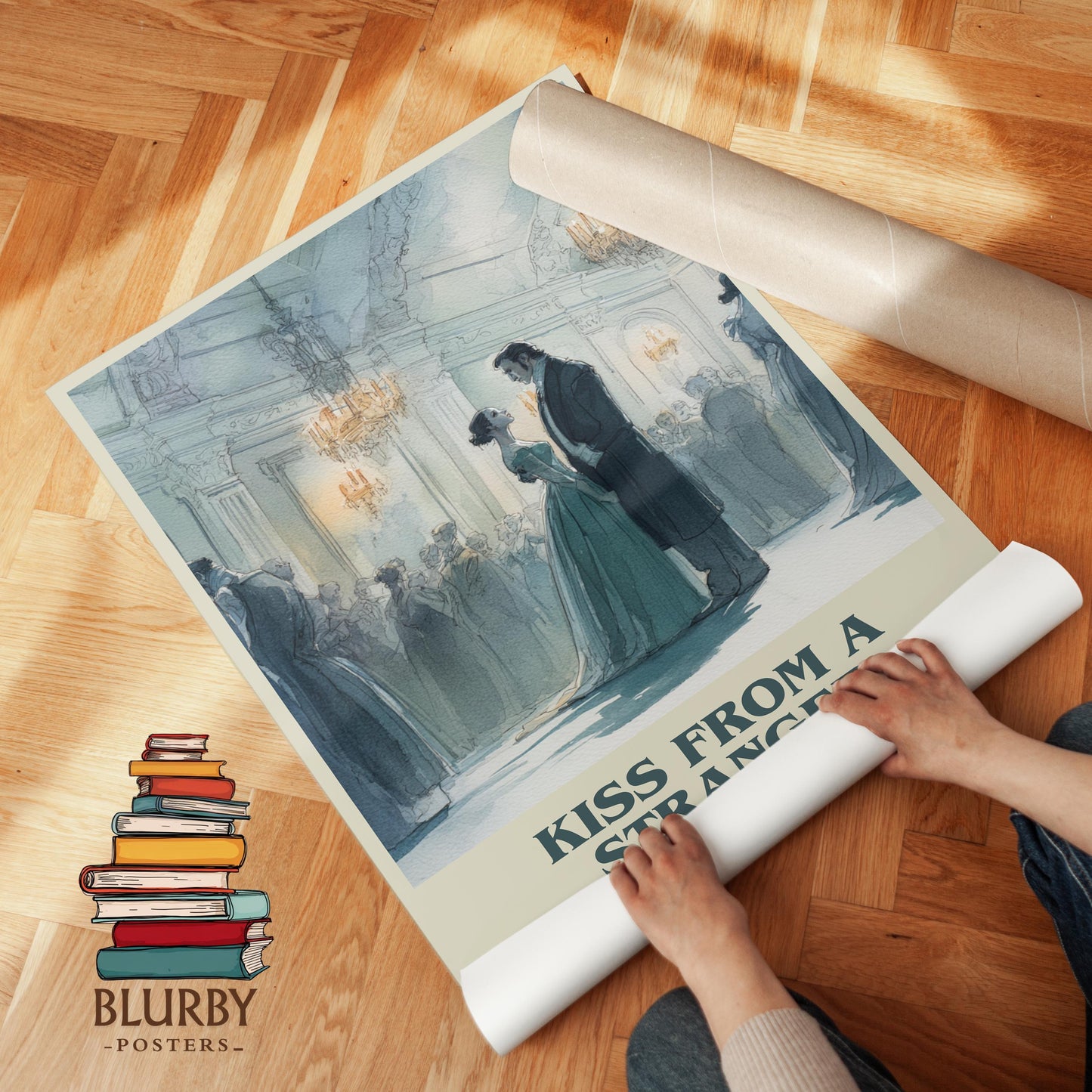 Kiss from a Stranger book poster packaging – museum-quality print rolled in protective tube