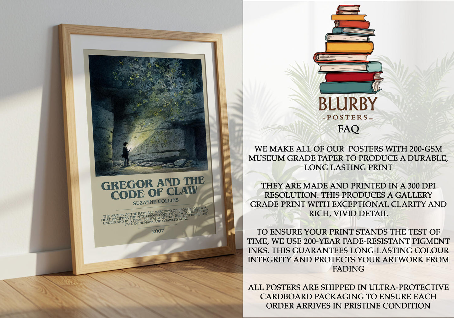 Gregor and the Code of Claw by Suzanne Collins | Book Poster | Literary Art Gift For Book Lover | Novel Inspired Wall Art