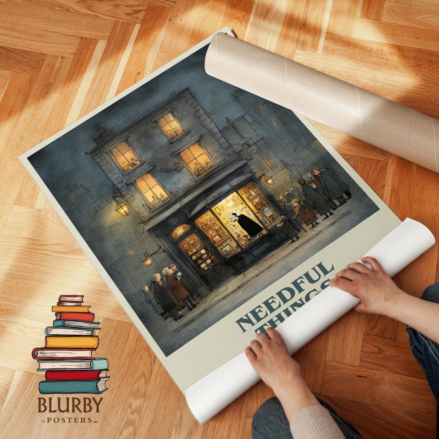 Needful Things book poster packaging – museum-quality print rolled in protective tube