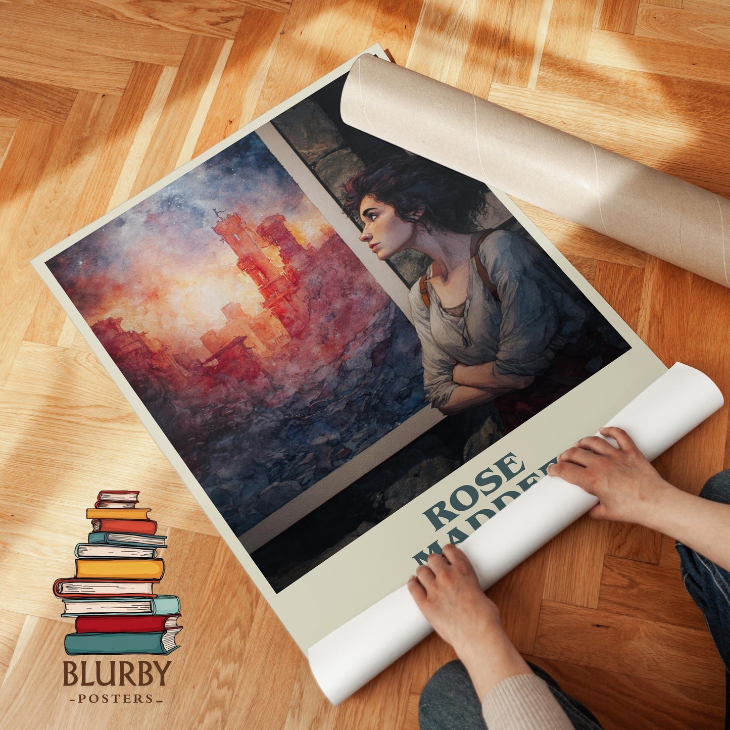 Rose Madder book poster packaging – museum-quality print rolled in protective tube