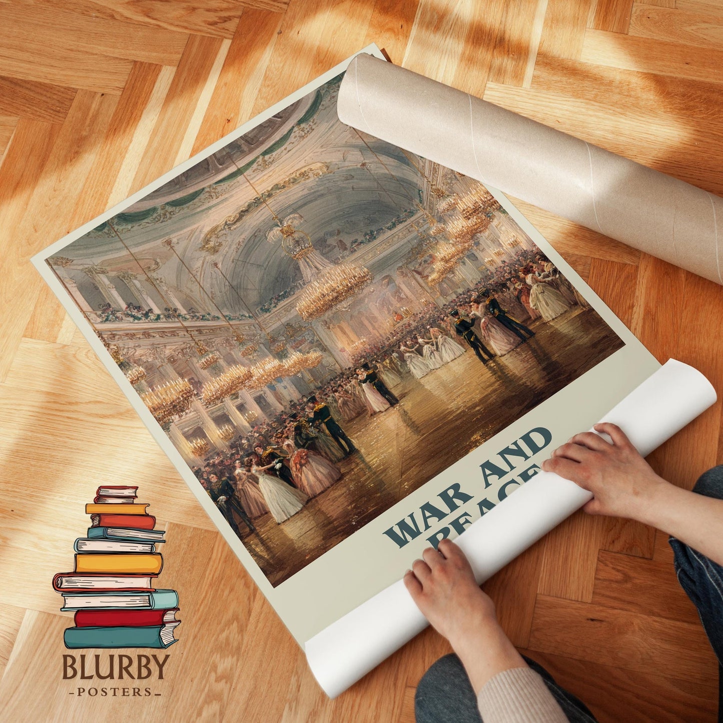 War and Peace book poster packaging – museum-quality print rolled in protective tube