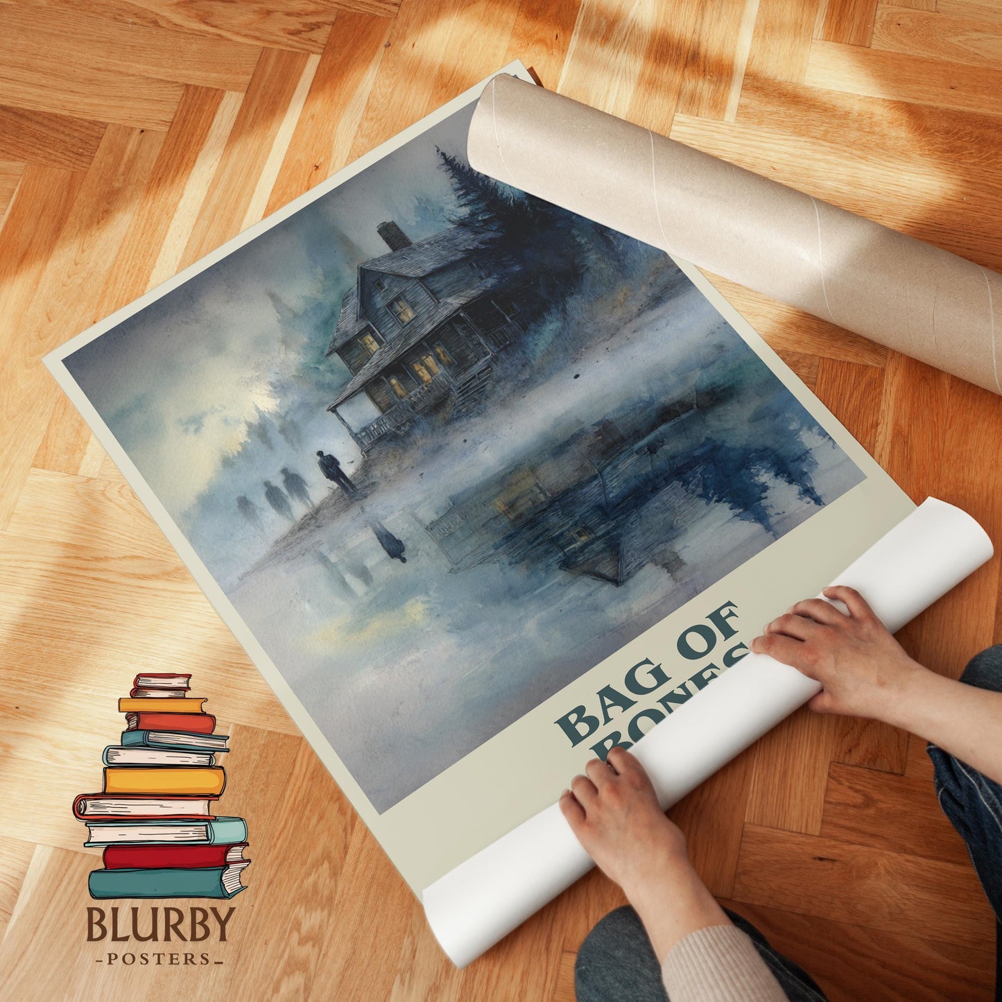 Bag of Bones book cover poster paired in gallery wall – literary art prints