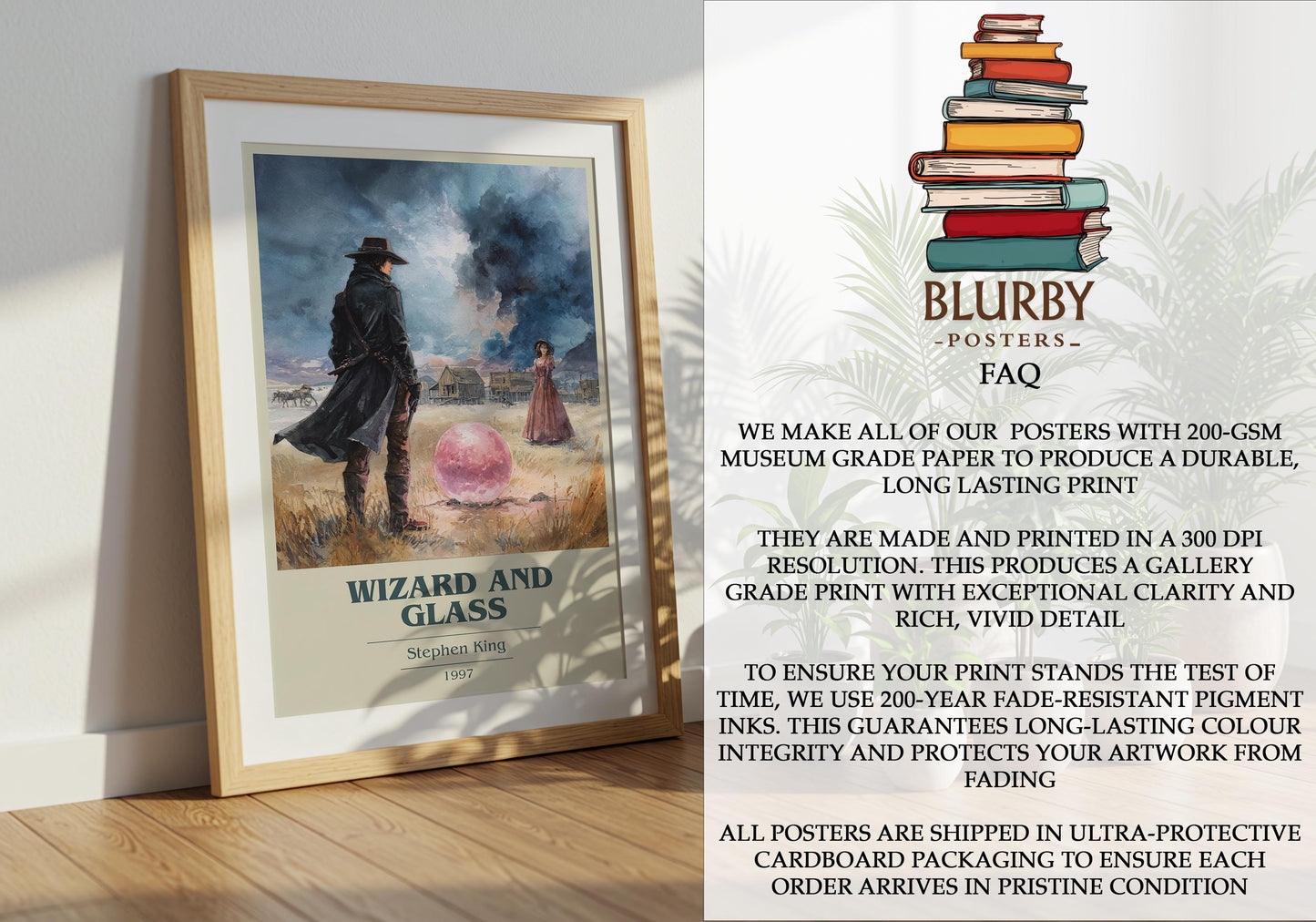 Wizard and Glass by Stephen King | Book Poster | Literary Art Gift For Book Lover | Novel Inspired Wall Art | Free Delivery