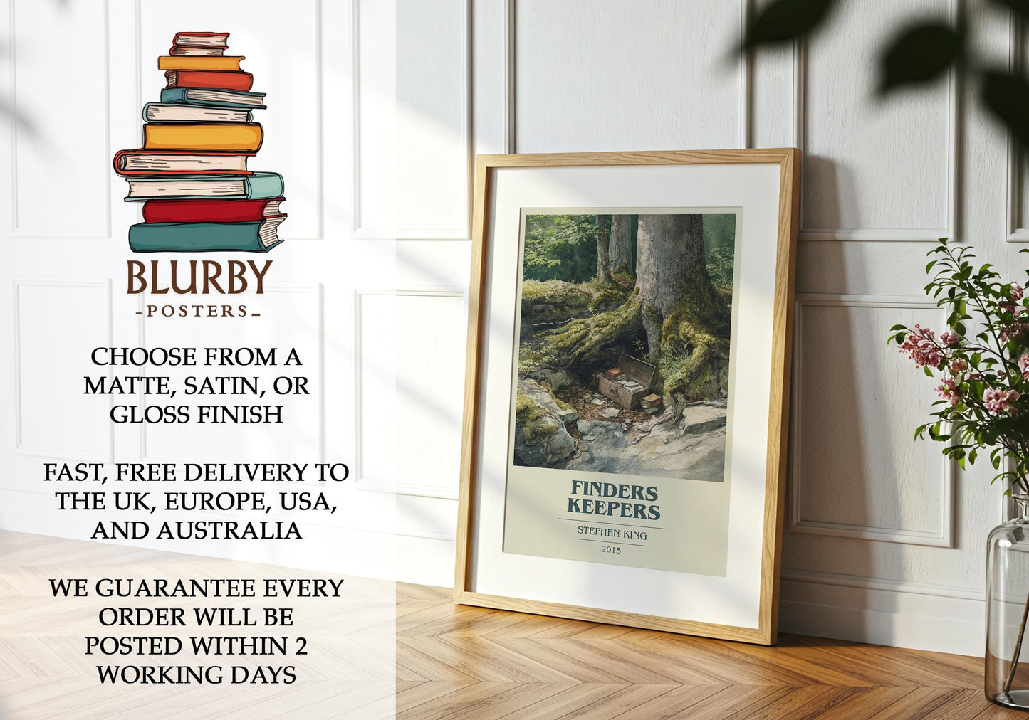 Finders Keepers book poster packaging – museum-quality print rolled in protective tube