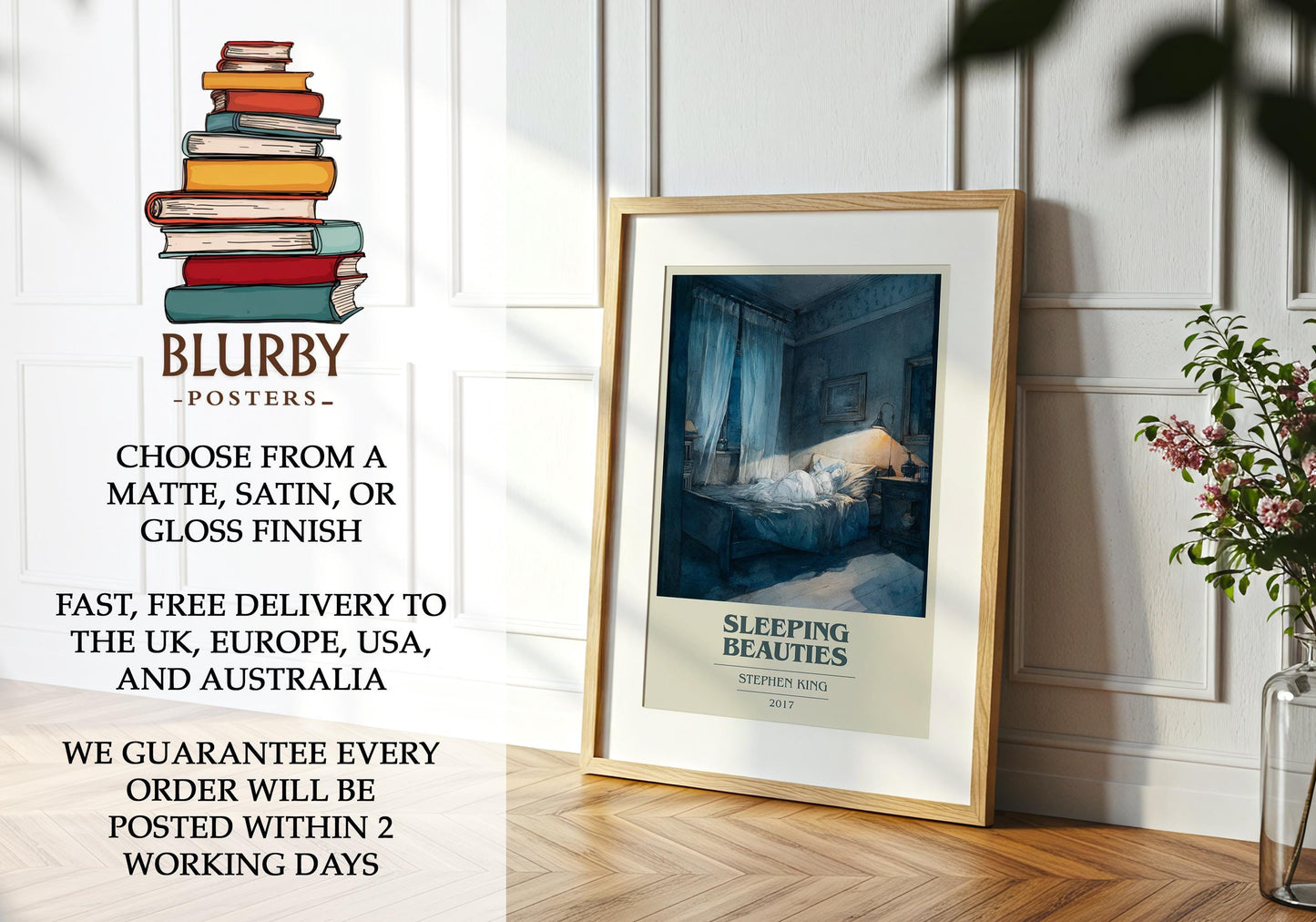 Sleeping Beauties book cover poster paired in gallery wall – literary art prints