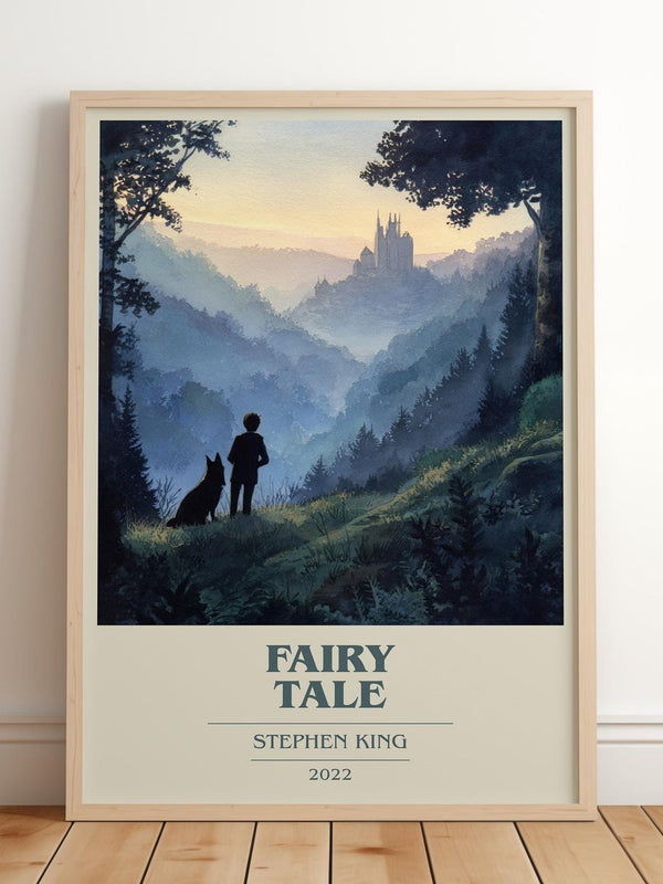 Fairy Tale book cover print in frame leaning in hallway – fantasy wall art