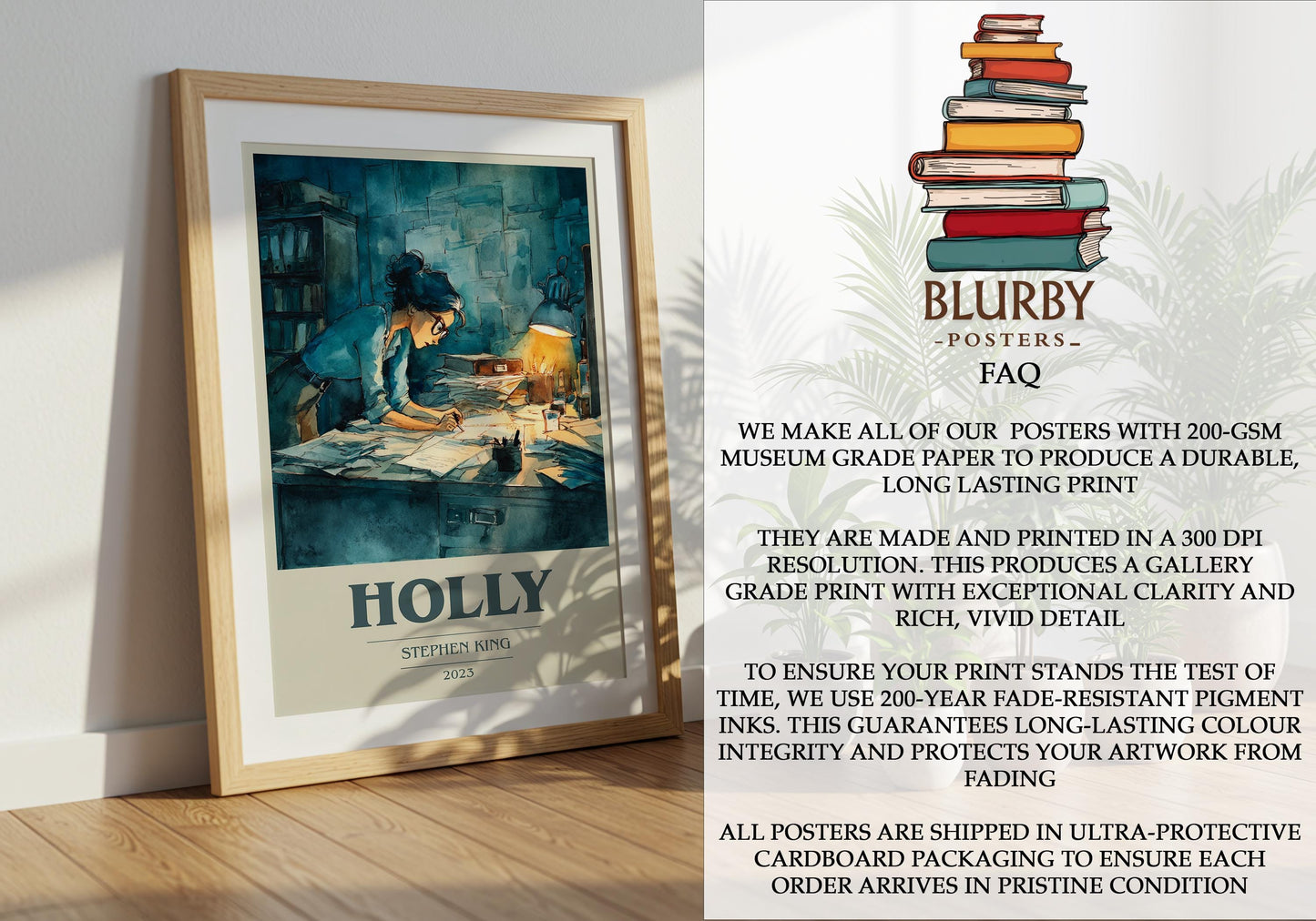Holly by Stephen King | Book Poster | Literary Art Gift For Book Lover | Novel Inspired Wall Art | Free Delivery