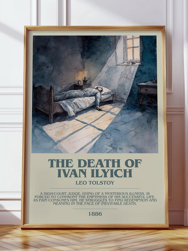 The Death Of Ivan Ilyich bookish print in frame leaning in hallway – classic literature wall art