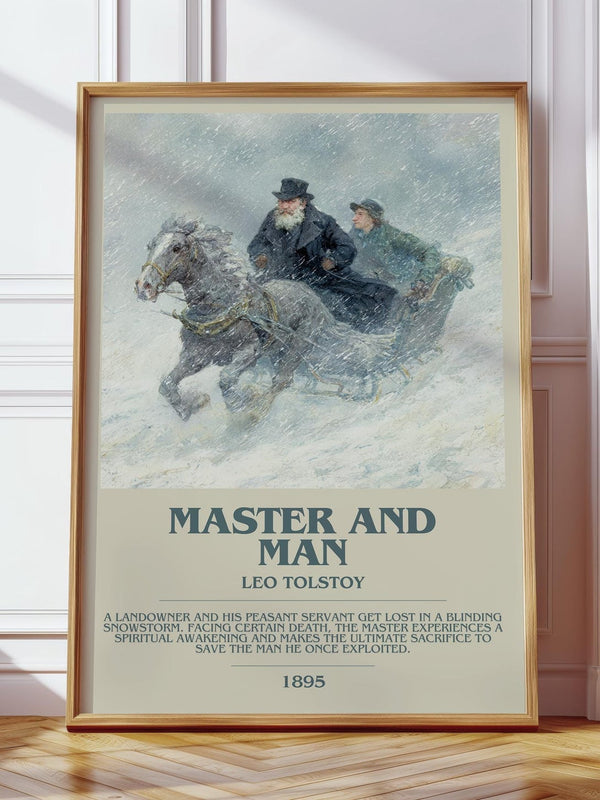 Master And Man bookish print in frame leaning in hallway – philosophy wall art